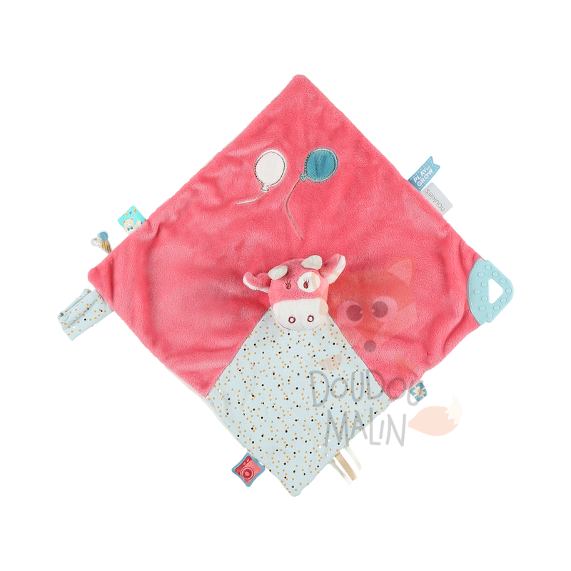  anniversaire baby comforter cow pink blue balloon 